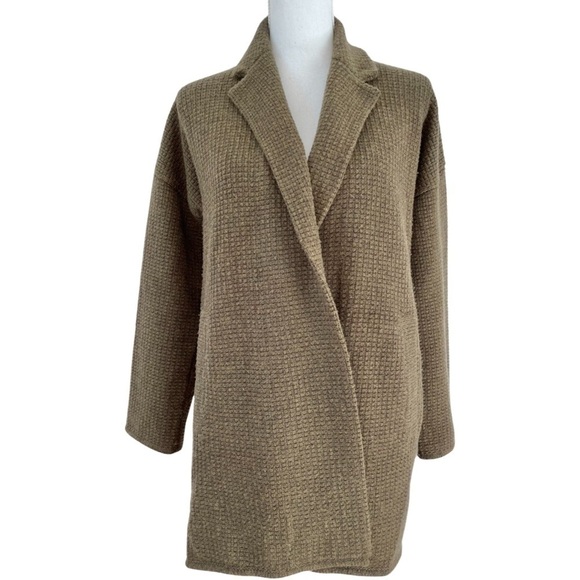 Madewell Laguna Stitch Merino Wool Cardigan Sweater Size XS Elm Green Open Front - Picture 1 of 9
